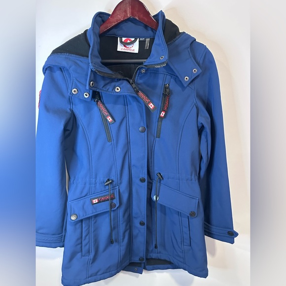 Canada Weathergear Jackets & Blazers - Canada Weather Gear Blue Softshell Jacket | Women's‎ Small Hooded
